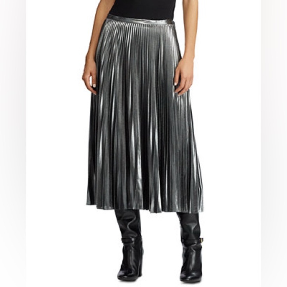 Trouvé Metallic Silver A-Line Skirt